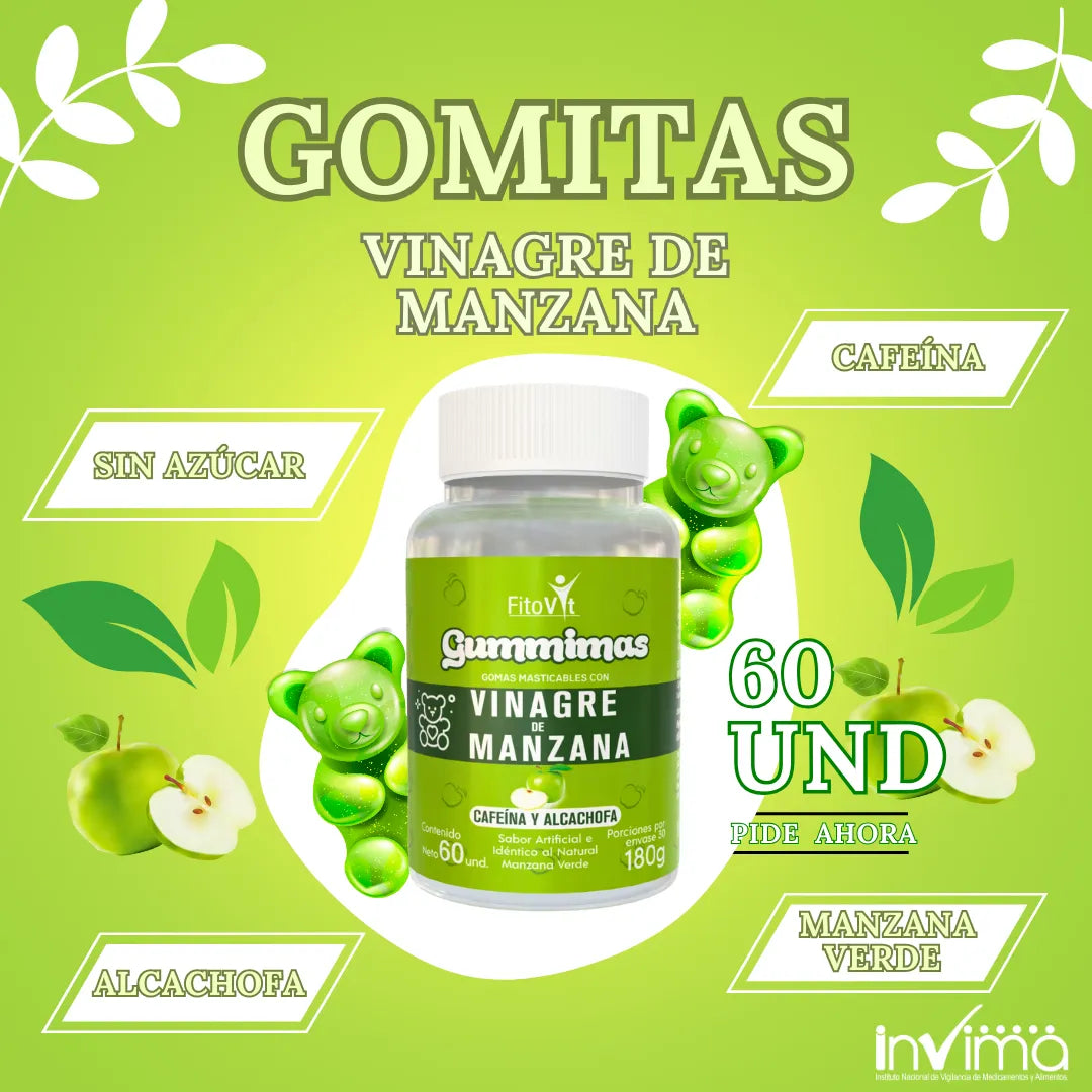Gomitas de vinagre de manzana verde